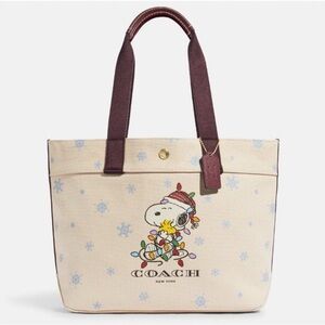 Coach X Peanuts Snoopy Lights Canvas Tote
